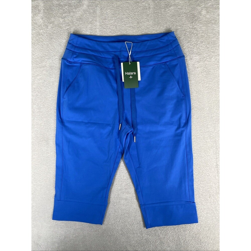 Halara SoftlyZeroPlush High Waisted Yoga Pedal Pusher Joggers Large New blue